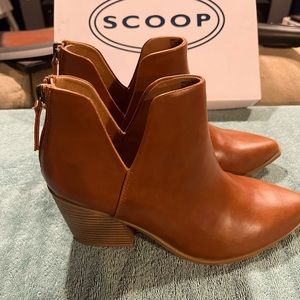 BNWT and Box Scoop Cognac Booties